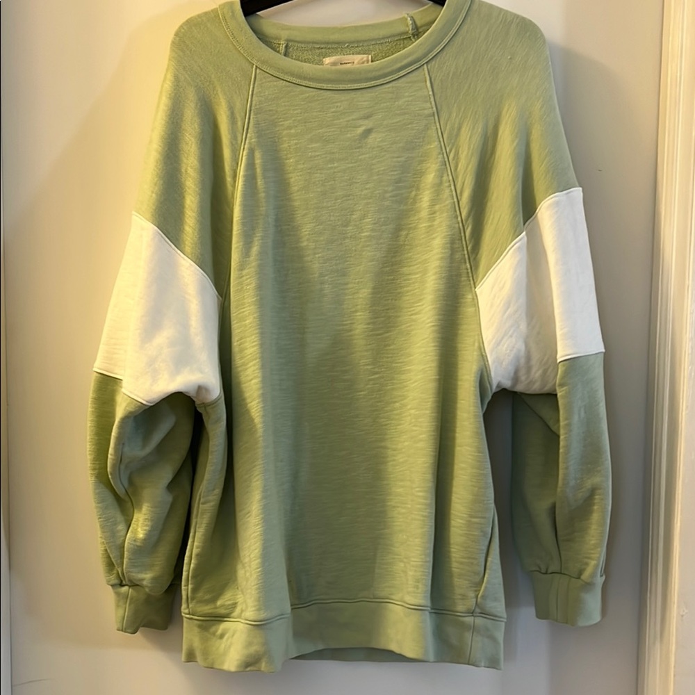 Madewell EUC Green and White Women's Sweater